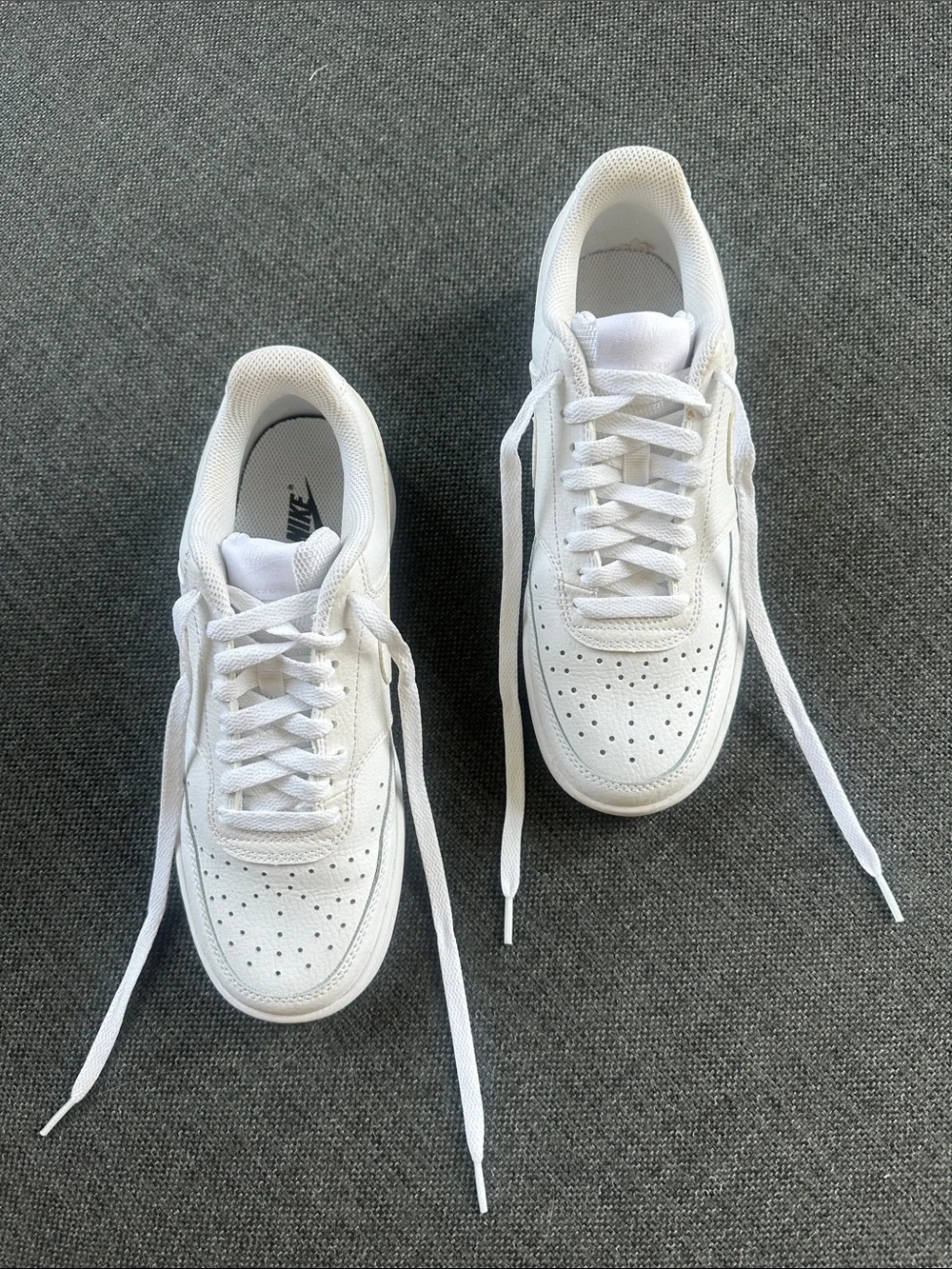Nike White Low-Top Sneakers with Perforated Toe